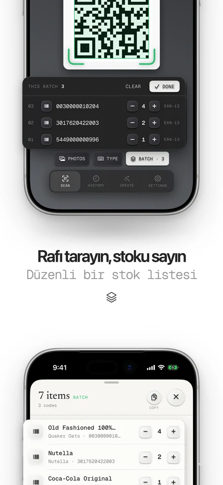 Raftaki stoku sayan barkod okuyucu